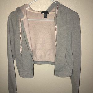 Pink and gray crop top